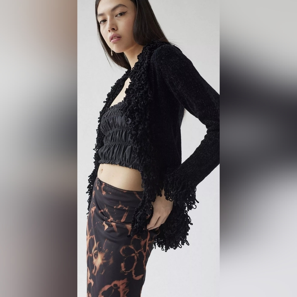 UO Fringe Trim Cardigan